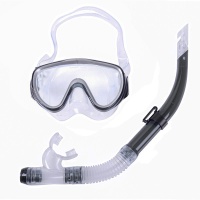 Набор для плавания взрослый маска+трубка (ПВХ) (черный) E39223